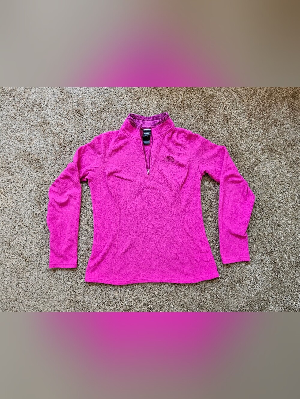 The North Face TKA 100 Fleece Pullover Womens Medium 1/4 Zip Pink